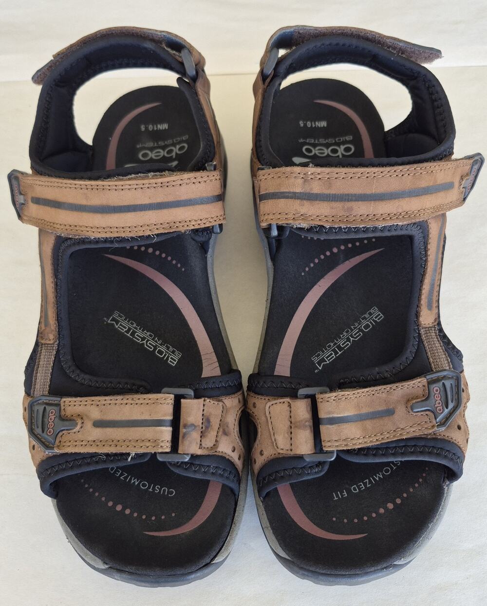 Abeo Bio System Brown Leather Sandals Men's Size 10.5